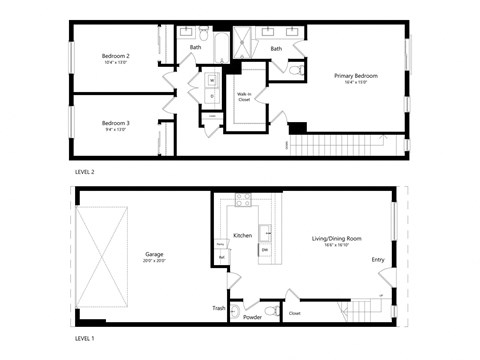 a floor plan of a house with two different floor plans of the same